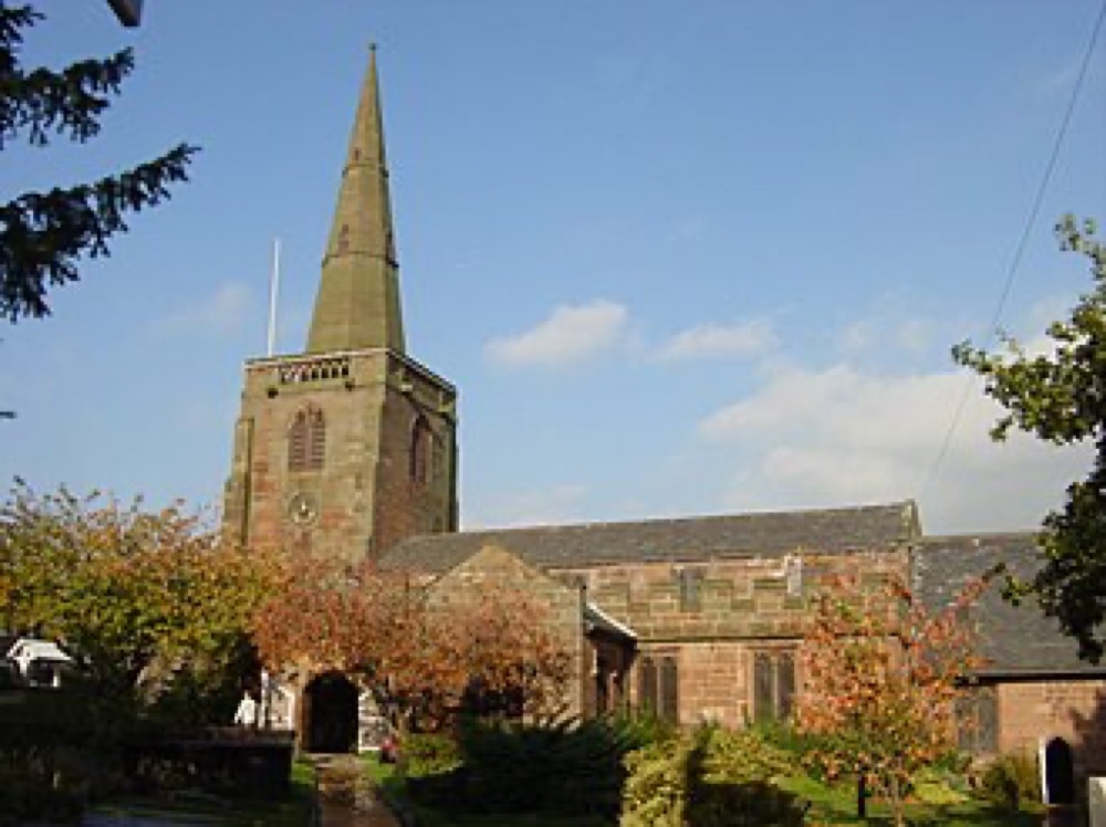 All Saints' Church, the medieval parish church of Childwall (historic Lancashire), Liverpool, England