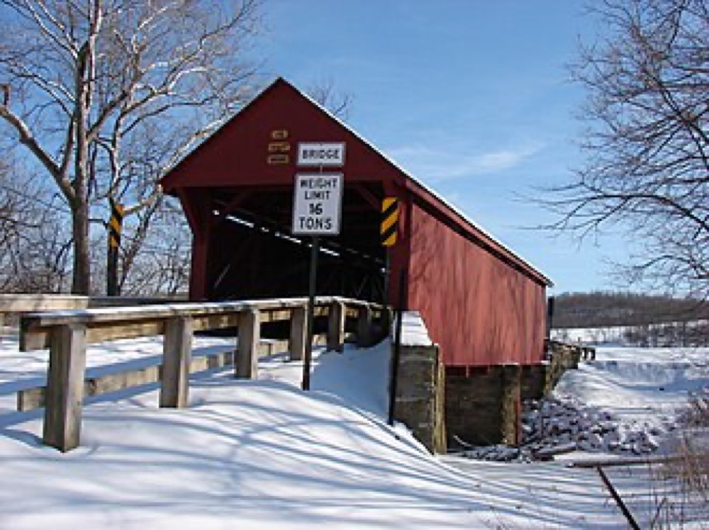 The Bailey Covered Bridge, a historic landmark in Amity, Washington County, Pennsylvania