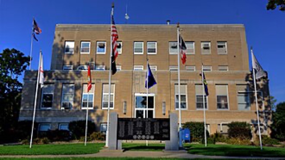 Jones County Courthouse in Anamosa, the seat of Jones County, Iowa, where Madison Township is located